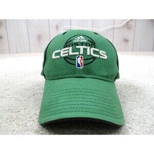 Boston Celtics Hat Cap Strap Back Green White NBA Basketball Logo Adidas Mens